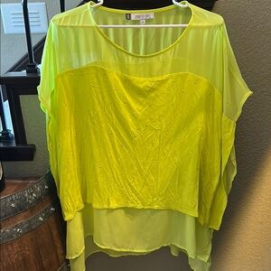 Jennifer Lopez Women's Yellow Sheer Top